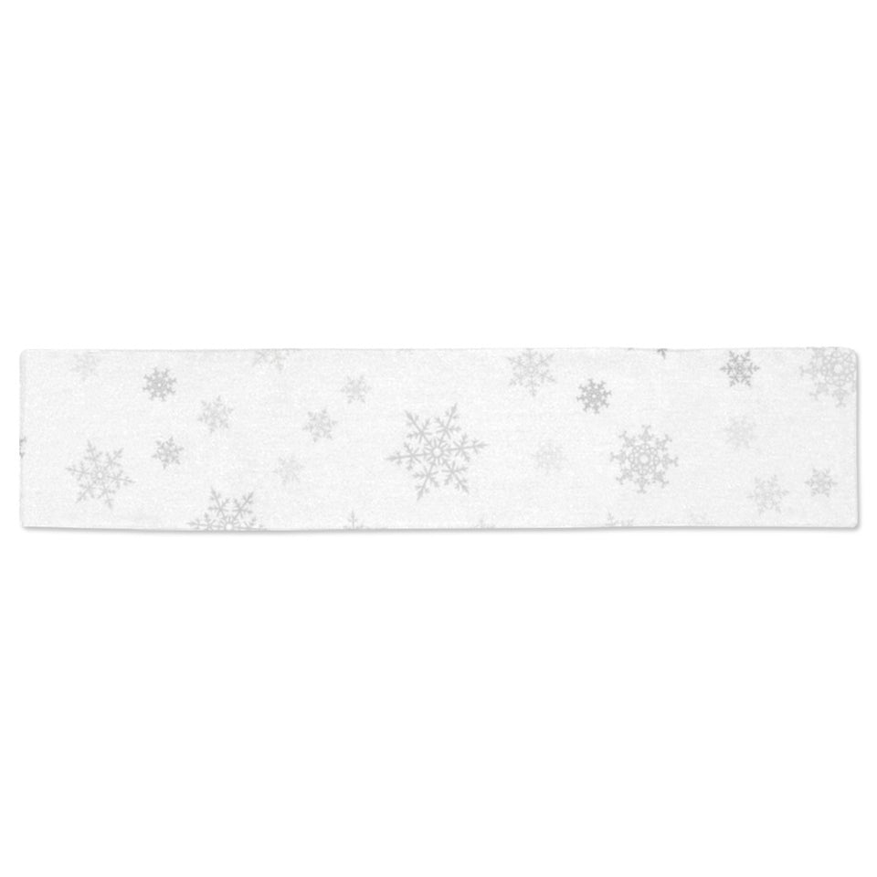 Snowflake pattern white background Table Runner