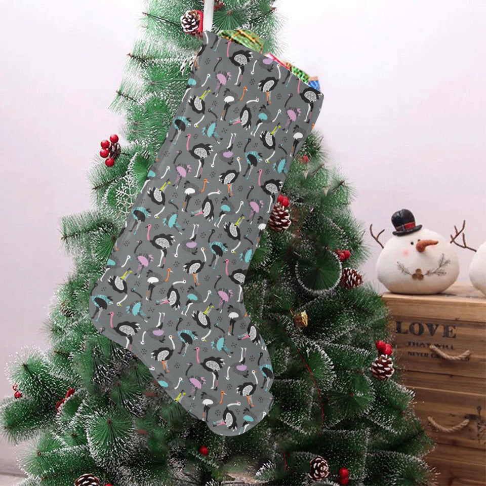 Ostrich Pattern Print Design 01 Christmas Stocking