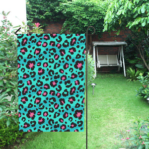 Green leopard skin print pattern House Flag Garden Flag