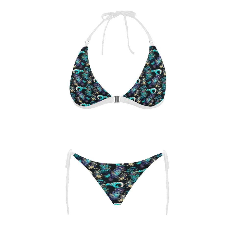 Dragon sea wave pattern Sexy Bikinis Two-Piece Swimsuits