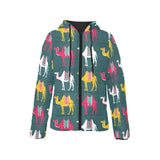 Camel pattern Women's Padded Hooded Jacket