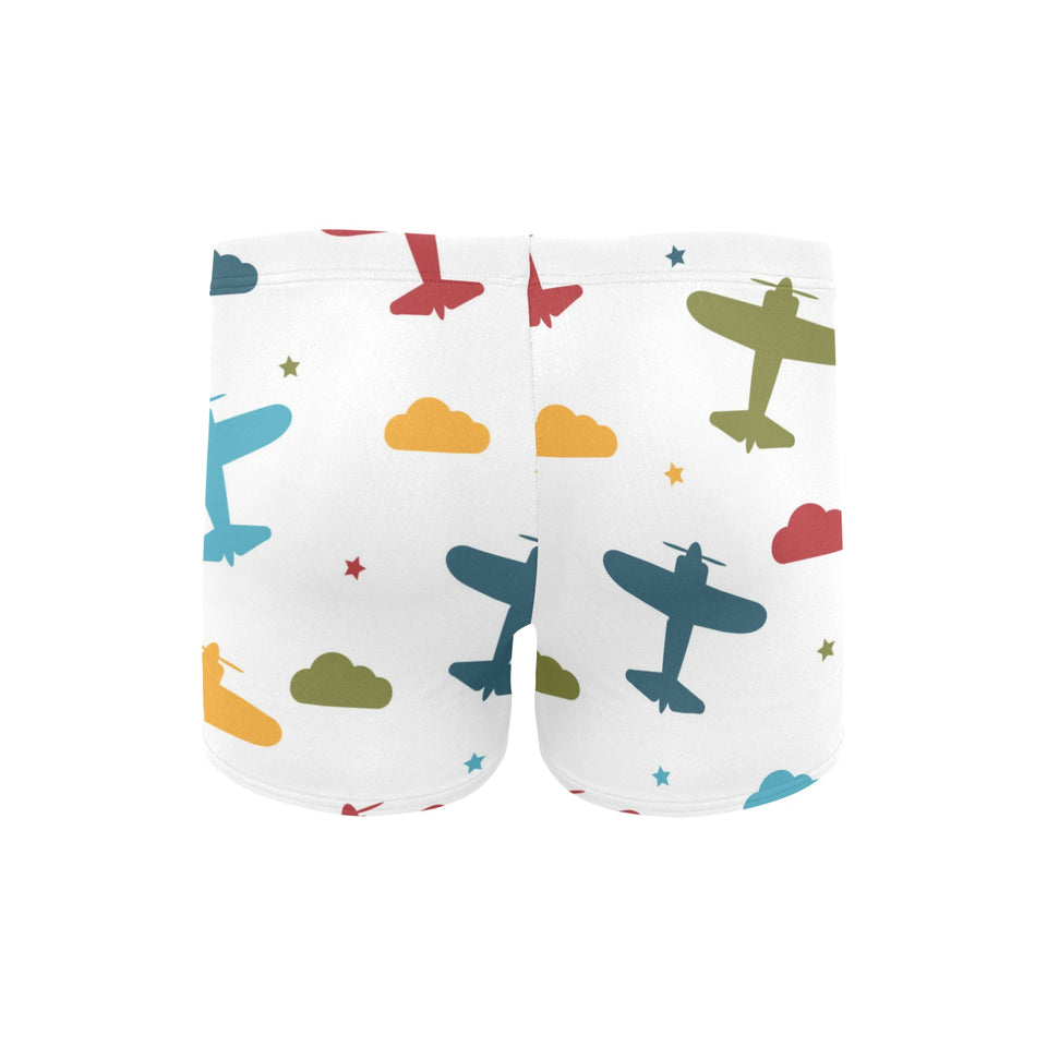 Airplane star cloud colorful Men's Swimming Trunks