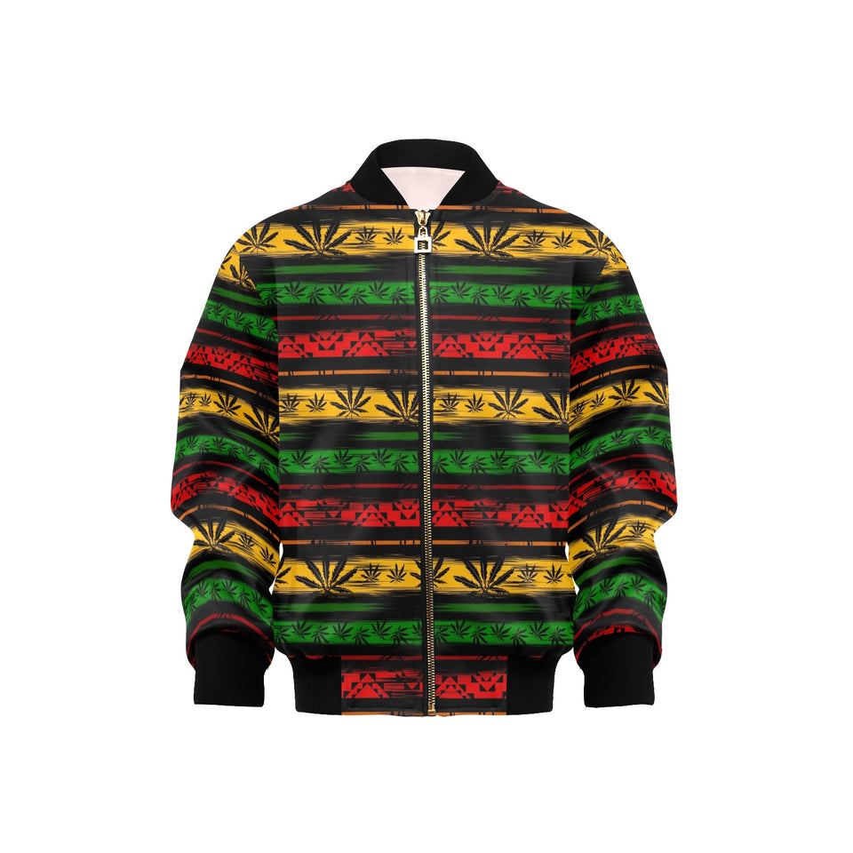 Canabis Marijuana Weed Pattern Print Design 04 Kids' Boys' Girls' Bomber Jacket