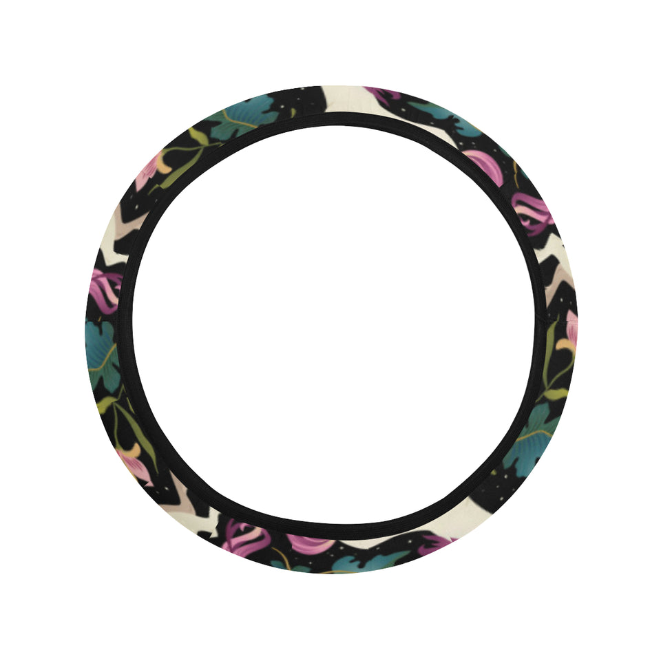 Unicorns forest background Car Steering Wheel Cover