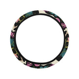 Unicorns forest background Car Steering Wheel Cover