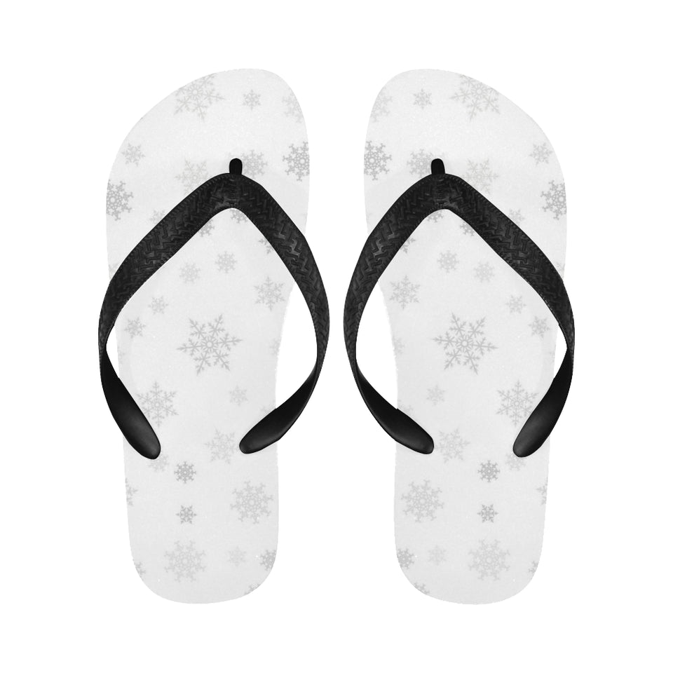 Snowflake pattern white background Unisex Flip Flops