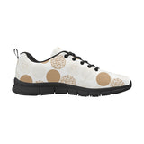 Gold Texture mushroom pattern Women's Sneaker Shoes