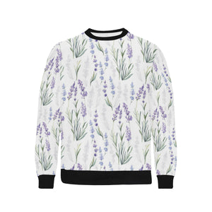 Hand painting Watercolor Lavender Men's Crew Neck Sweatshirt