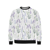 Hand painting Watercolor Lavender Men's Crew Neck Sweatshirt