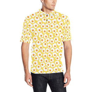 Fried Eggs Pattern Print Design 05 Men's All Over Print Polo Shirt