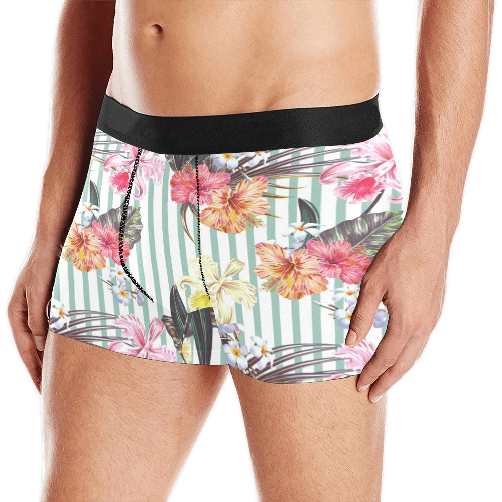 Colorful orchid flower pattern Men's All Over Print Boxer Briefs Men's Underwear