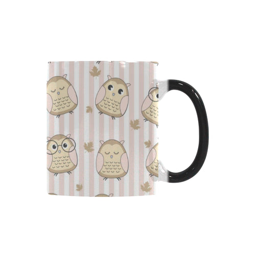 cute owl leaf Morphing Mug Heat Changing Mug