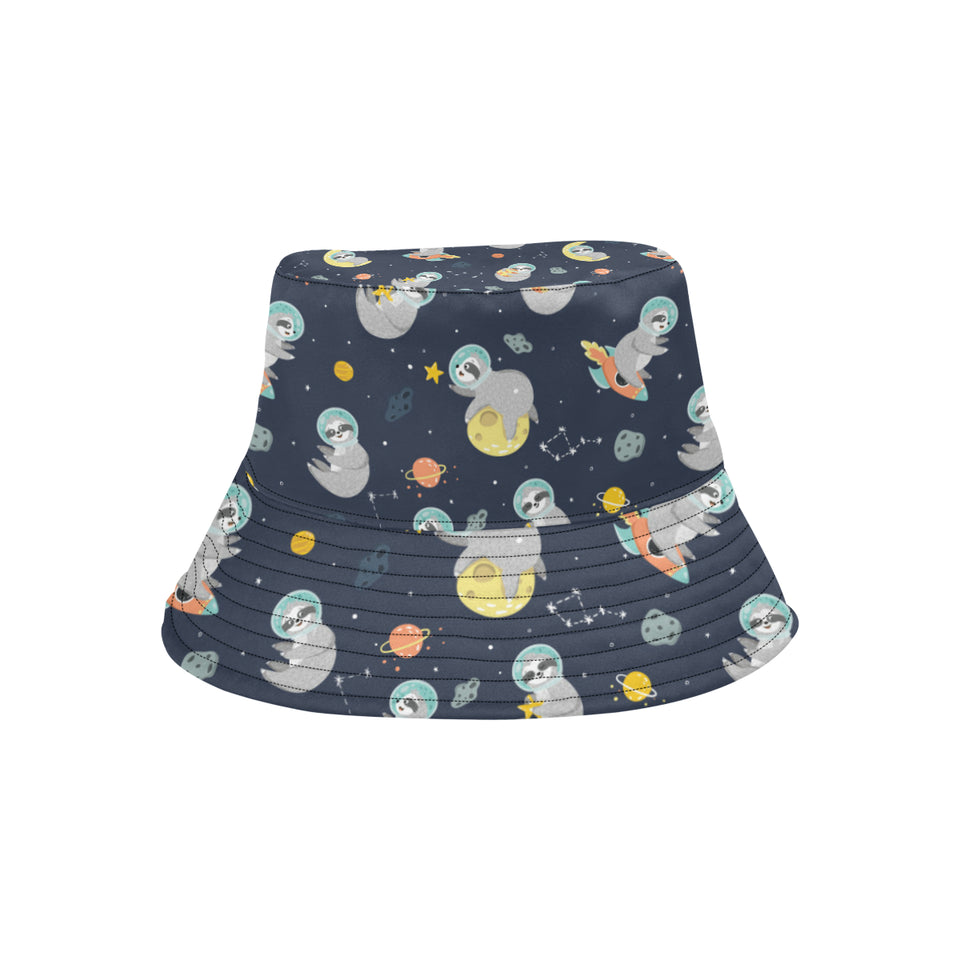 Cute sloth astronaut star planet rocket pattern Unisex Bucket Hat