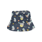 Cute sloth astronaut star planet rocket pattern Unisex Bucket Hat
