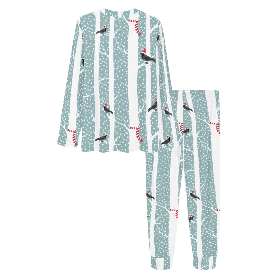 Crows christmas hat scarf Women's All Over Print Pajama Set