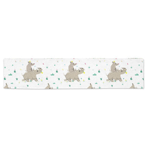 Cute Rhino pattern background Table Runner