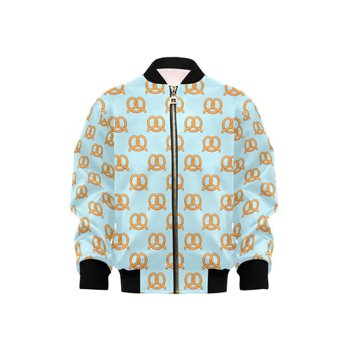 Pretzels Pattern Print Design 03 Kids' Boys' Girls' Bomber Jacket