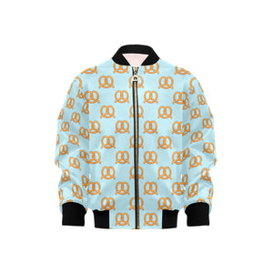 Pretzels Pattern Print Design 03 Kids' Boys' Girls' Bomber Jacket