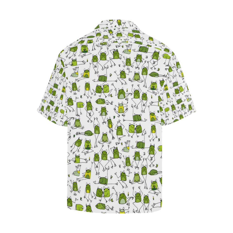 Sketch funny frog pattern Men's All Over Print Hawaiian Shirt