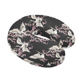 Japanese crane pink sakura pattern U-Shaped Travel Neck Pillow