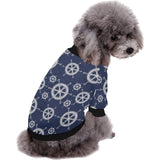 nautical steering wheel design pattern All Over Print Pet Dog Round Neck Fuzzy Shirt