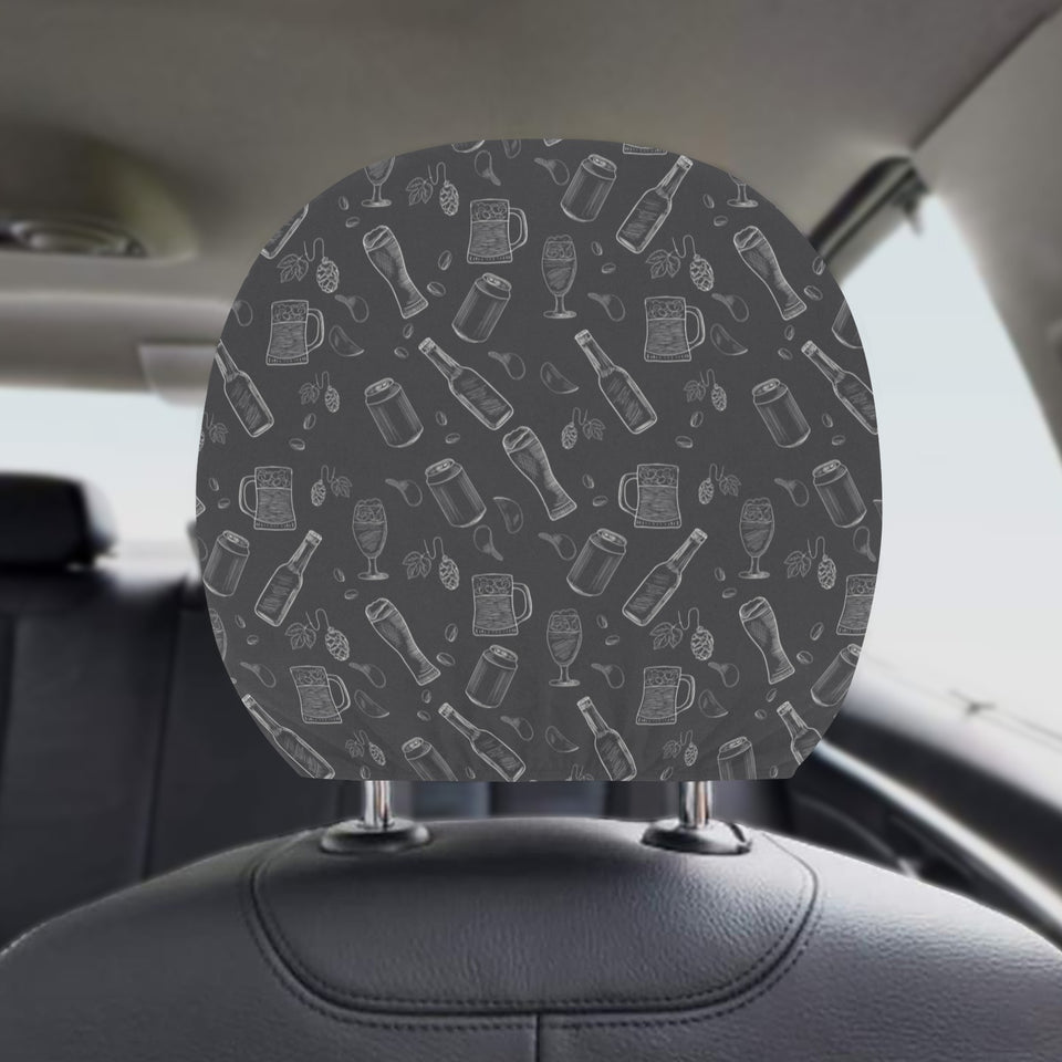 Beer hand drawn pattern Car Headrest Cover