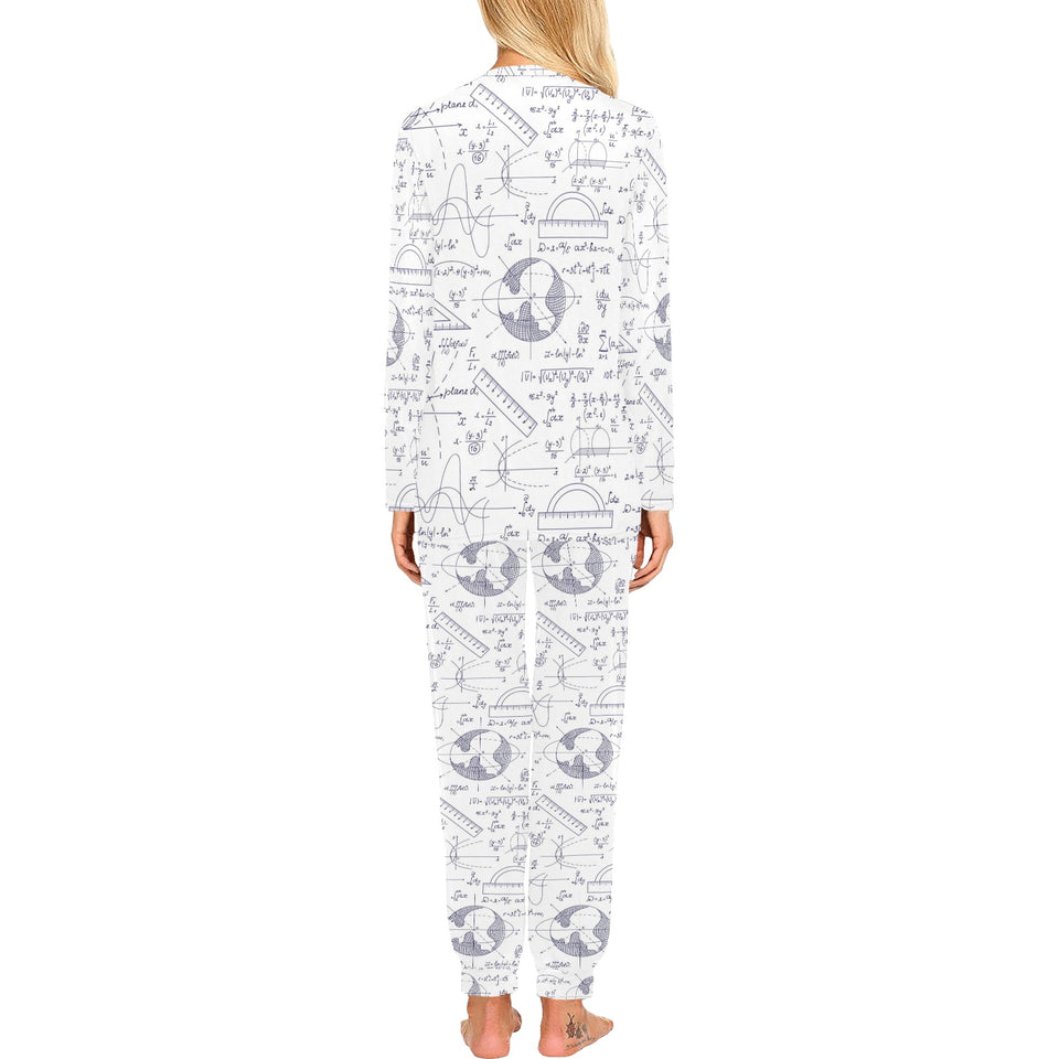 Math Pattern Print Design 03 Women's All Over Print Pajama Set