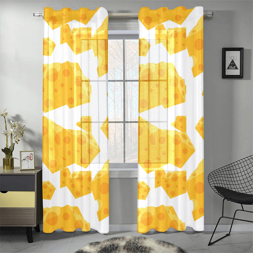 Cheese slice pattern Gauze Curtain