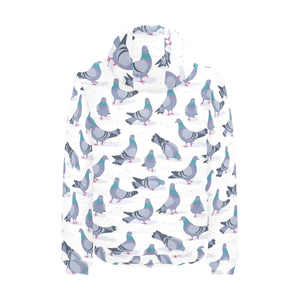 Pigeon Pattern Print Design 03 Men's Padded Hooded Jacket