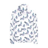 Pigeon Pattern Print Design 03 Men's Padded Hooded Jacket