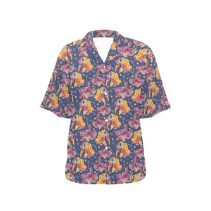 Goldfish Pattern Print Design 05 Women's All Over Print Hawaiian Shirt