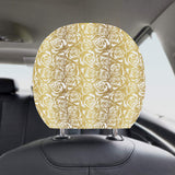Rose Pattern Print Design 05 Car Headrest Cover