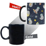 Cute sloth astronaut star planet rocket pattern Morphing Mug Heat Changing Mug