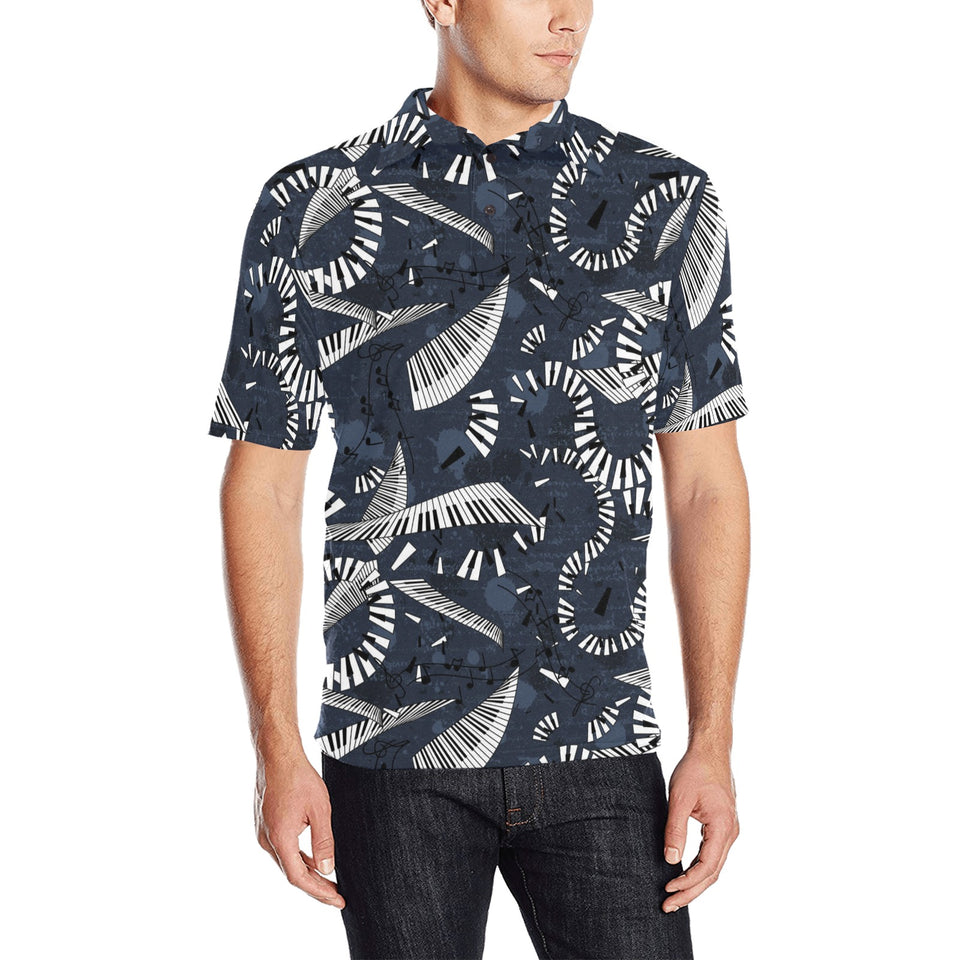 Piano Pattern Print Design 02 Men's All Over Print Polo Shirt