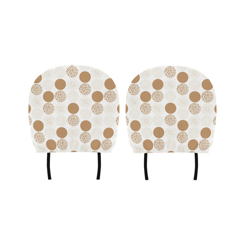 Gold Texture mushroom pattern Car Headrest Cover