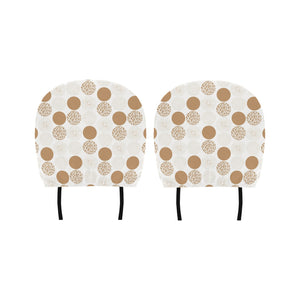 Gold Texture mushroom pattern Car Headrest Cover