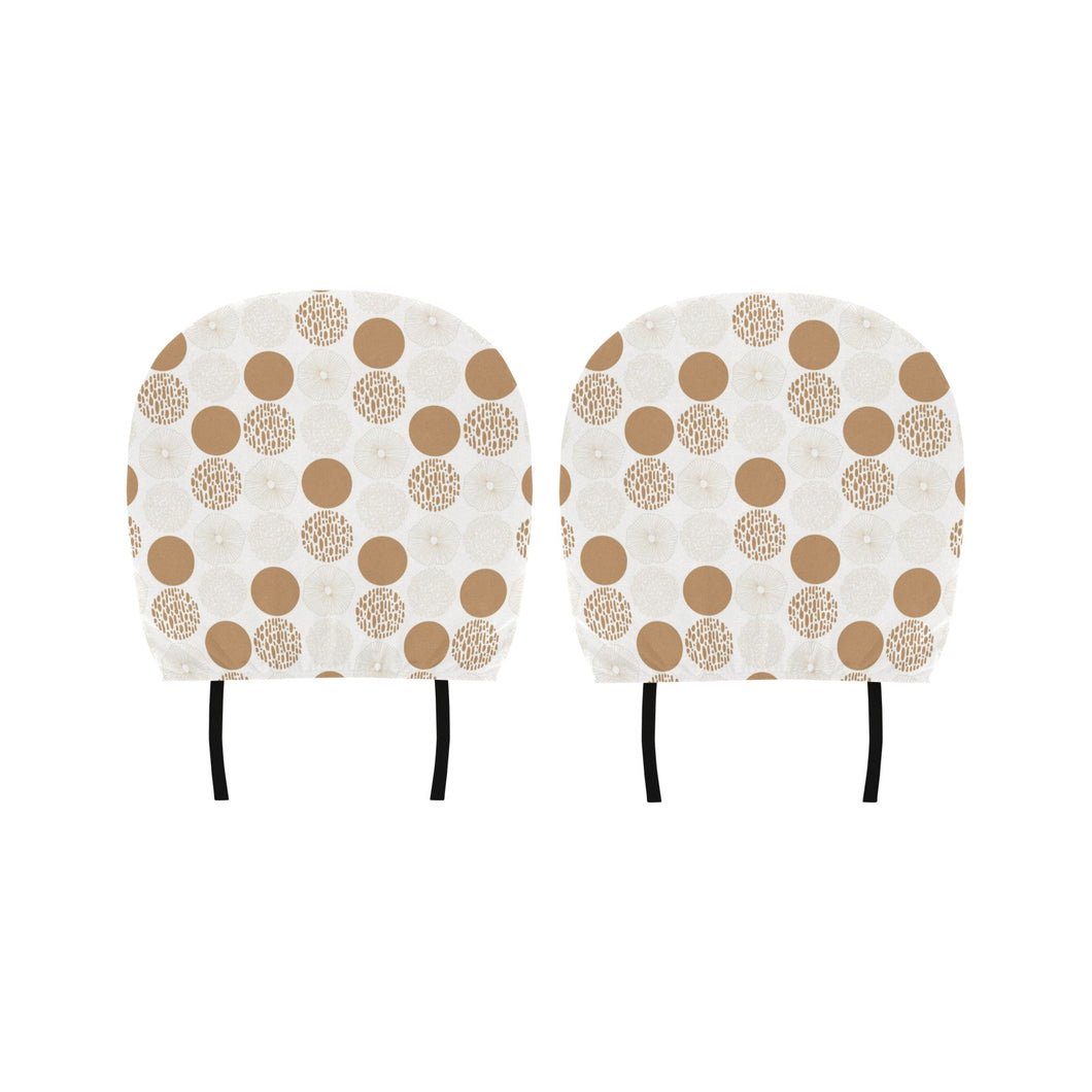 Gold Texture mushroom pattern Car Headrest Cover