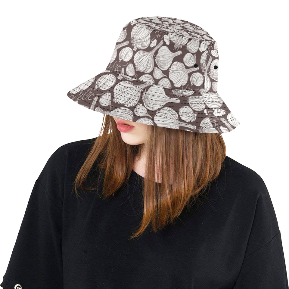 Garlic bulb dark background Unisex Bucket Hat