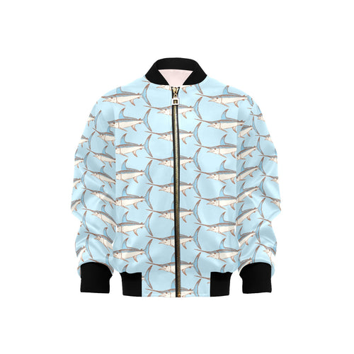 Swordfish Pattern Print Design 01 Kids' Boys' Girls' Bomber Jacket
