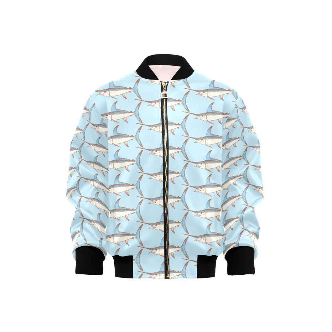 Swordfish Pattern Print Design 01 Kids' Boys' Girls' Bomber Jacket