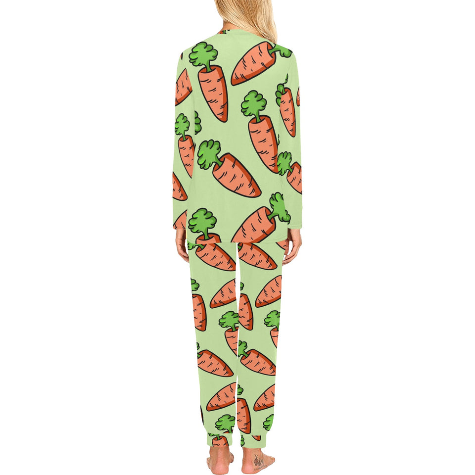Carrot Pattern Print Design 05 Women's All Over Print Pajama Set