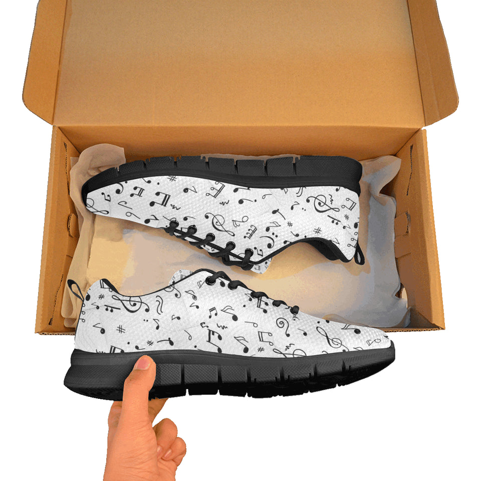 Music Notes Pattern Print Design 04 Men's Breathable Sneakers ( Model 055)