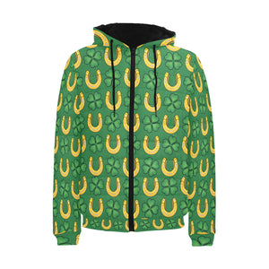 Horseshoes Pattern Print Design 05 Men's Padded Hooded Jacket