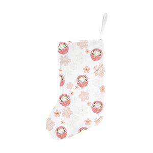 Daruma japanese wooden doll cherry blossom flower Christmas Stocking