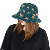 Camel pattern blue blackground Unisex Bucket Hat
