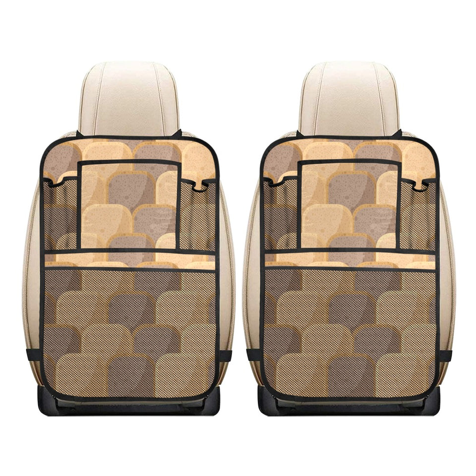 Bread Toast Pattern Print Design 04 Car Seat Back Organizer