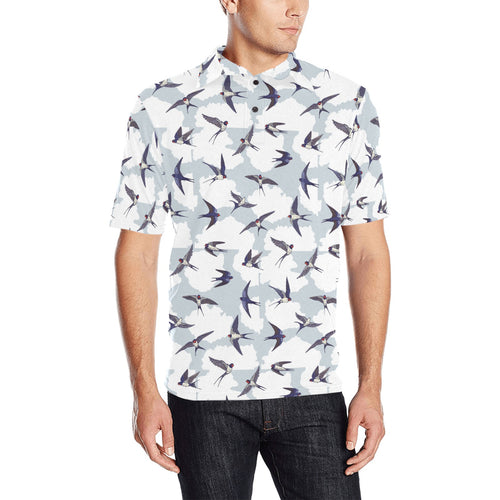 Swallow Pattern Print Design 05 Men's All Over Print Polo Shirt