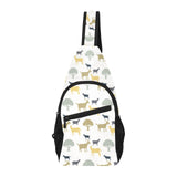 Silhouettes of goat and tree pattern All Over Print Chest Bag