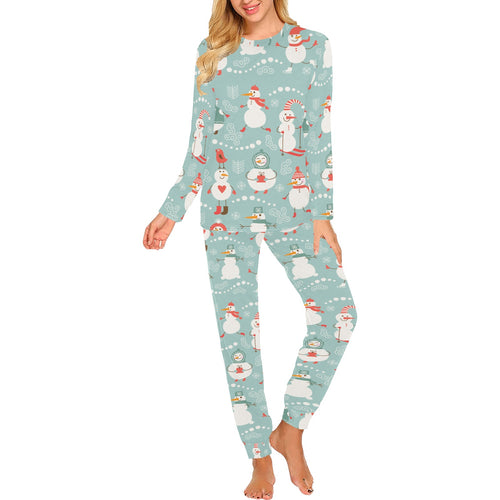 Cute snowman pattern Women's All Over Print Pajama Set