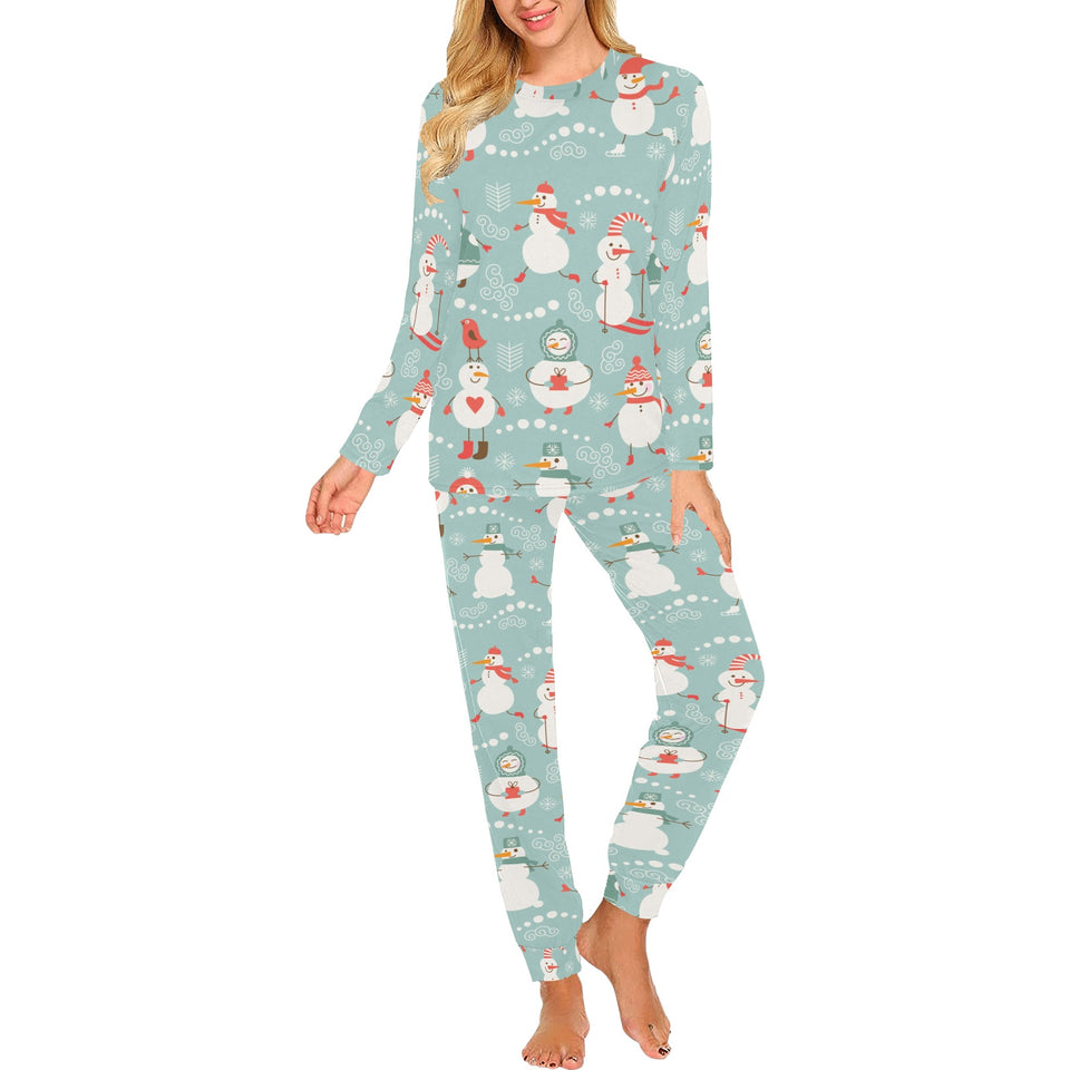 Cute snowman pattern Women's All Over Print Pajama Set